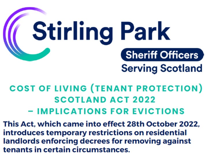 Cost of Living Scotland Act 2022 Stirling Park Sheriff Officers